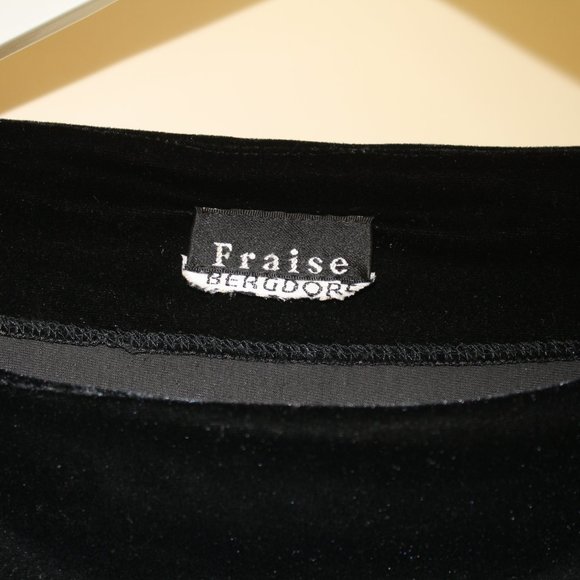 Fraise Black Velvet long sleeve  XL top - Picture 3 of 8